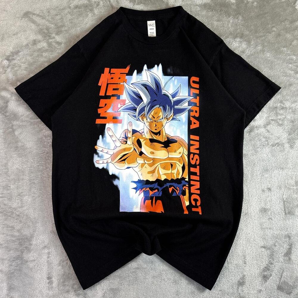 Dragon Ball Z Goku Ultra Instinct Anime Graphic T Shirt Black DBZ Manga